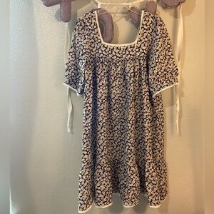 Christy Dawn Navy and Cream Floral Dress